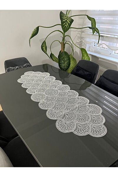 BRL ÇEYİZ HOME French Lace Luxury Tulle Guipure Chic Single Runner 50X140 cm