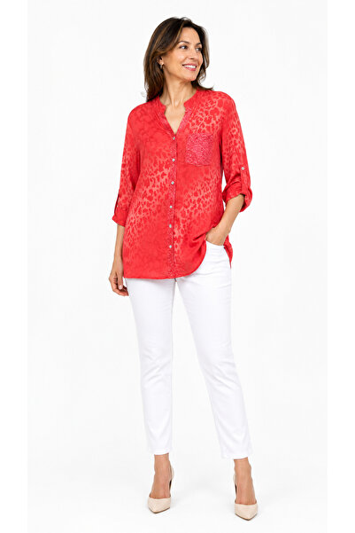 kısmet sepeti Women's Italian Leopard Patterned Sequin Detailed Long Sleeve S...