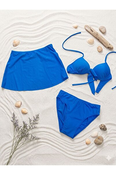 mikam 3-dijelni bikini set sa podstavljenom suknjom i podloškom