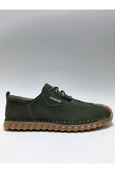 Luis Figo Genuine Leather Nubuck Lace-Up Khaki Color Daily Comfortable Sandal...