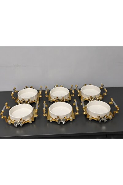 PARILTI HOME COLLECTİON 6-Piece Round Porcelain Presentation Bowl & Breakfast...