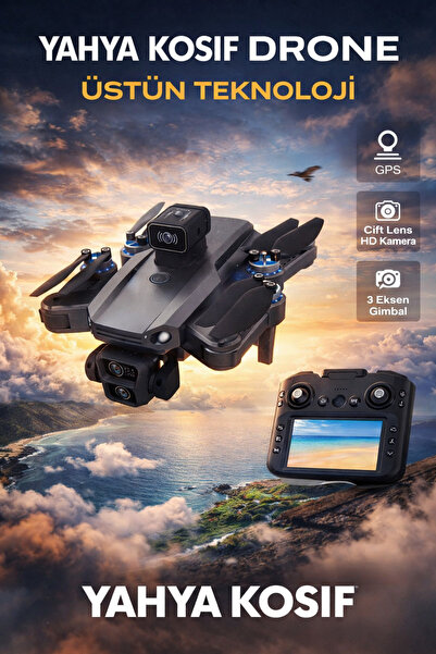 YAHYA KOSIF Antrasit Tasarımlı Deluxe Edition GPS Drone - UltraHD Kamera - Ot...