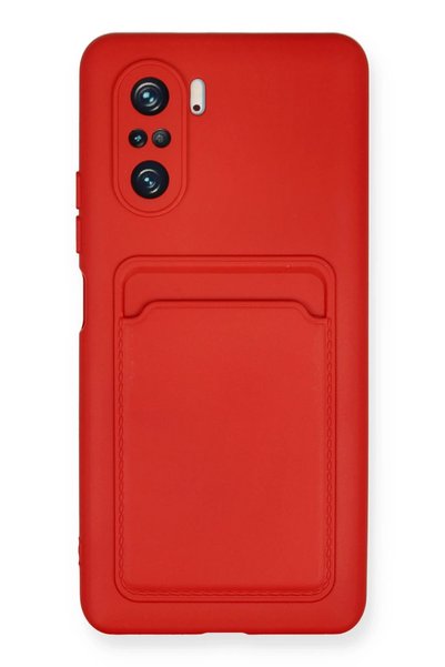 New Face حافظة سيليكون من SVL-SHOP لهاتف Mi 11i مع بطاقة كيلفن (134856) - أحمر