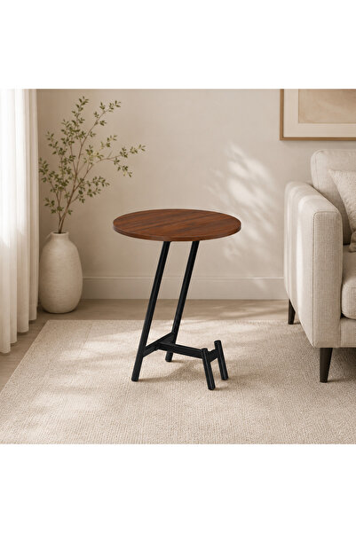 lmstabda Wooden Round Side Service Table