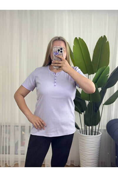 YNSGİYİM Yns - Women's Cotton Lu T-Shirt Rib Knit 100% Cotton T-Shirt Blouse ...