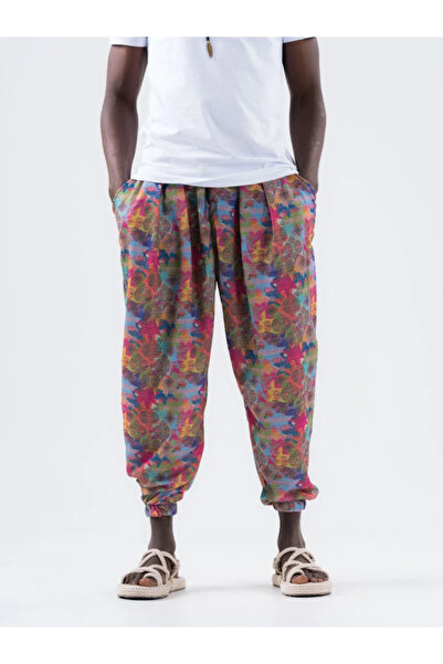FıttingRoom Elastic Waist Pleated Patterned Half-Shalwar