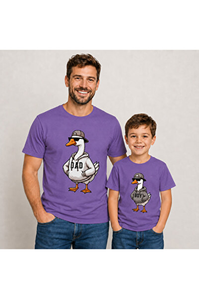 VODEXA Μπλουζάκι Dad Child Oversize με στάμπα κοτοπουλάκι (Πωλείται μεμονωμένα)