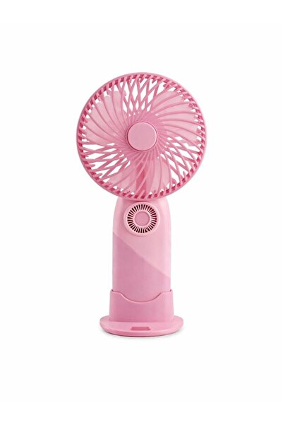 mobixa Taşınabilir Mini Fan USB Şarjlı El Vantilatörü 3 Kademeli Sessiz, Pembe