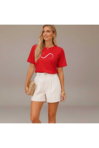 tkn your style Women's Heart Infinity Print Design Tshirt