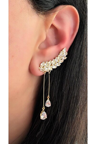Store أقراط نسائية ذهبية لامعة