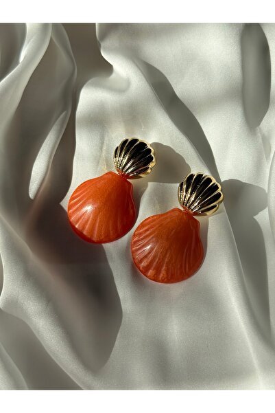 PALICE Gold Striped Seashell Earrings
