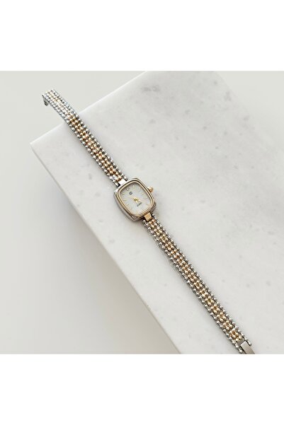 Vesce Atelier Sion Gold Silver Watch White