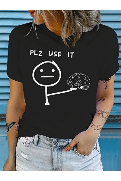 JENOLAN Tricou cu design imprimat „Vă rugăm să folosiți” pentru femei, amuzan...