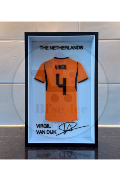 Bi'şeyler Sepeti Virgil van Dijk - The Netherlands - Forma İmzalı Çerçeve Hed...
