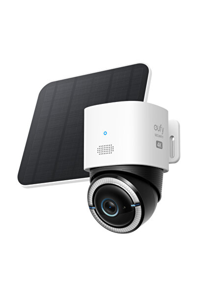 eufy Cameră de securitate de exterior 4G LTE Cam S330 Solar 4K Pan/Tilt, Albă