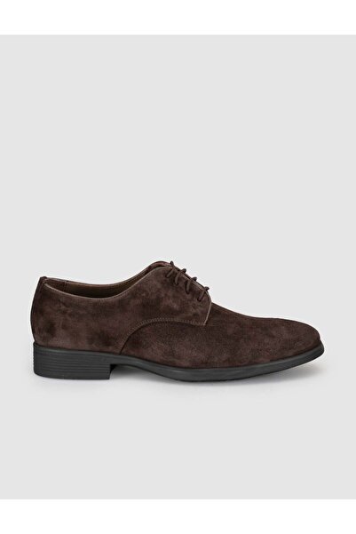 Cabani Brown Suede Genuine Leather Men's Classic Shoes