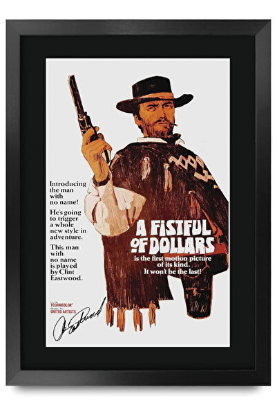 HWC Trading ملصق فيلم A3 FR A Fistful Of Dollars موقّع بتوقيع كلينت إيستوود، ...
