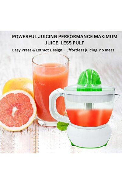 ARABIQO Citrus Juicer 65W Electric Juice Extractor, 1L Transparent Juice Jug, Dual Rotation, Dust Cover & Cord Storage for Home, Office & Café