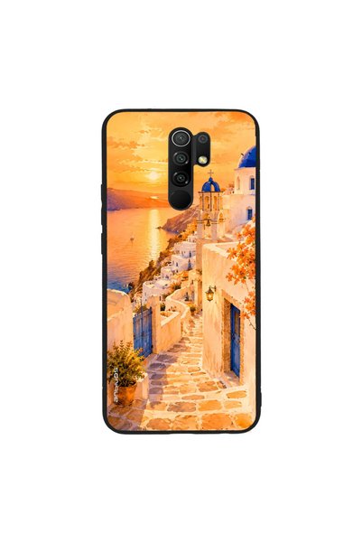 Sonique Θήκη Greek Island Muse Series για Xiaomi Redmi 9 Ηλιοβασίλεμα στην Οία