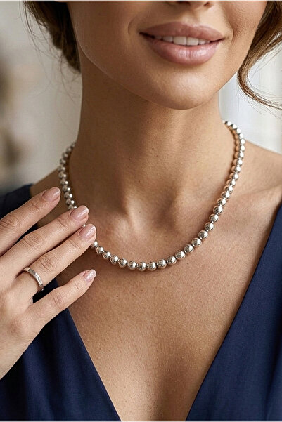 Happyline Gray Top Necklace, Gray Bead Necklace, Designer Necklace, Evening D...
