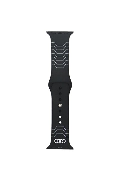 Audi Curea din silicon cu model geometric pentru Apple Watch, Negru, 40/41/42mm
