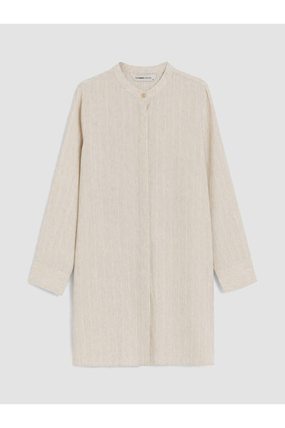 LC Waikiki Nevavm Striped Linen Blend Women's Shirt Tunic with a Difference