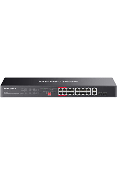 Mercusys Switch Gigabit Rackmount MS120GP, 16 porturi Gigabit PoE+ RJ45