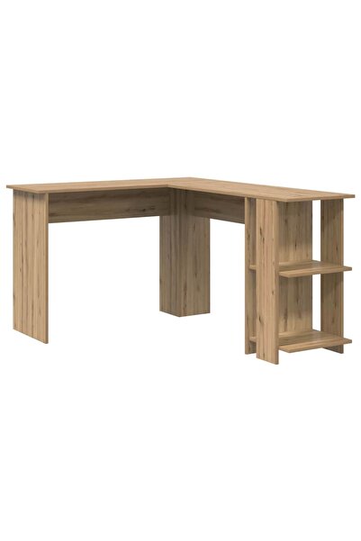 vidaxl Birou de colț cu raft Stejar Artizanal 140 x 113,5 x 75 cm