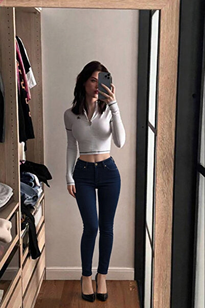 XRAY JEANS Women's Cotton Classic Navy Blue Skinny Jeans