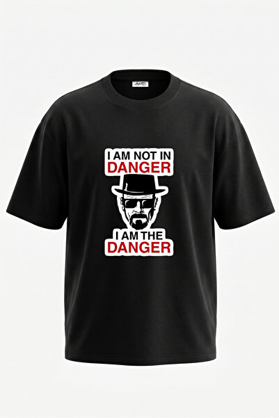 Anetos Tricou supradimensionat negru din bumbac cu imprimeu pe spate Walter W...