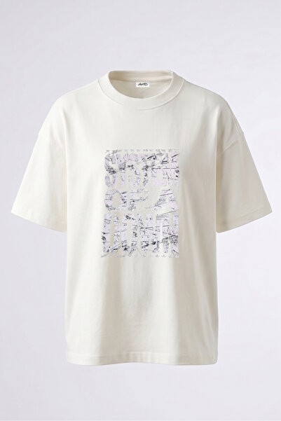 Anetos System of a Down_4 Design Back Printed Cotton White Oversize T-Shirt