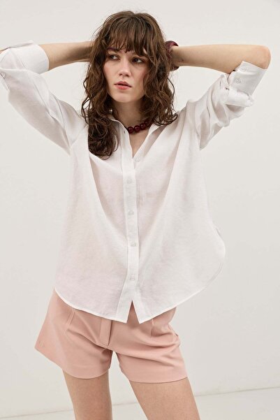 Antioch White Modal Blend Relaxed Women's Shirt