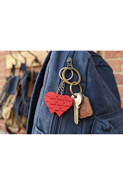 3D Layshop Set of 2 Movable Red Heart Keychains - 3D Jointed Lover and Couple...