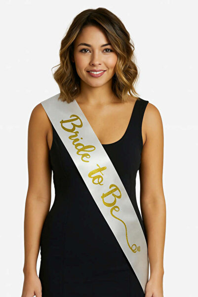 ZERO LAND Svl-Shop Handwritten Italic Bride to Be Sash on White Satin 10 (213...