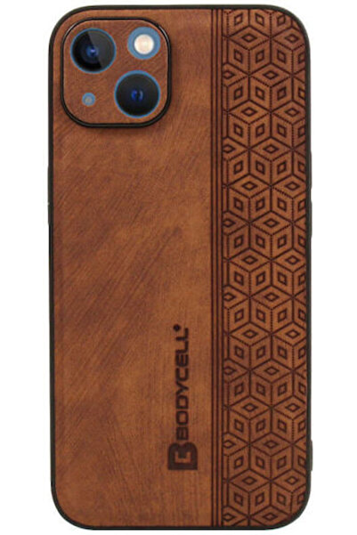 Other Δερμάτινη Καφέ Πίσω Θήκη με Σχέδιο Bodycell (iPhone 14) Κωδικός: BY-00022