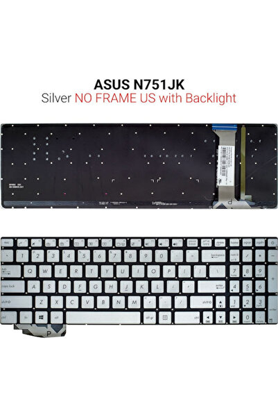ASUS Πληκτρολόγιο φορητού υπολογιστή για N751JK χωρίς πλαίσιο και αγγλική (US...