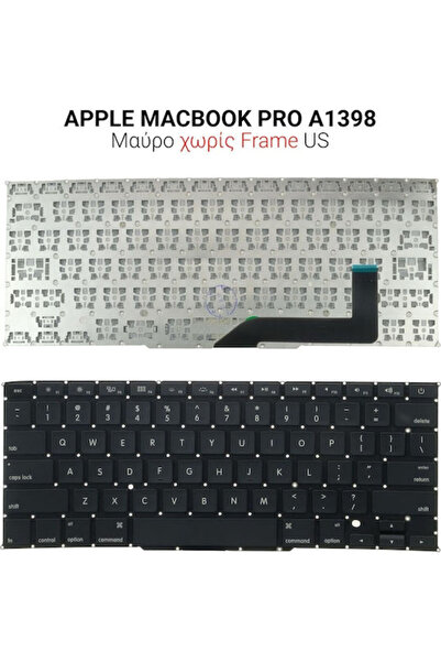 OEM Πληκτρολόγιο φορητού υπολογιστή για MacBook Pro (A1398) χωρίς πλαίσιο και...