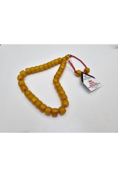 Efekentli Omari İmzalı Sertifikalı Alman Faturan Sıkma Kehribar Tesbih 9,5x12...