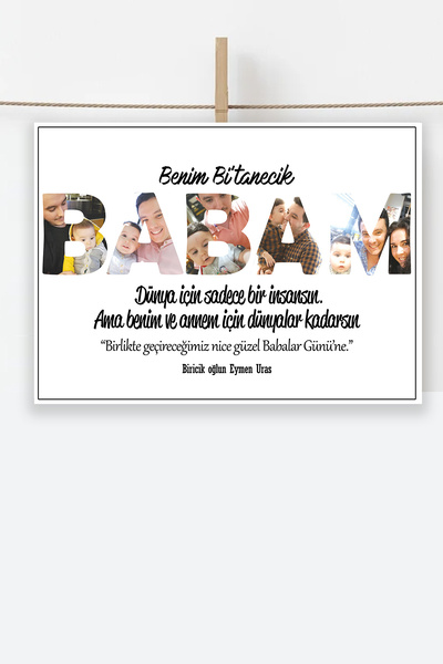 SelisCraft Babalar Gününe Özel Kişiye Özel Fotoğraflı Anı Kartı, Babalar Günü...