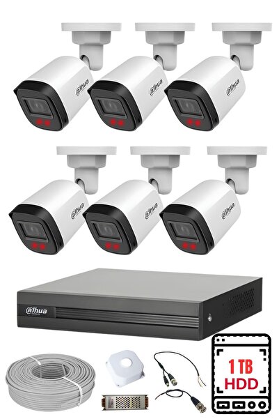 DAHUA 6 Kameralı 2MP Full HD Güvenlik Kamera Seti 1 TB HDD Dahil