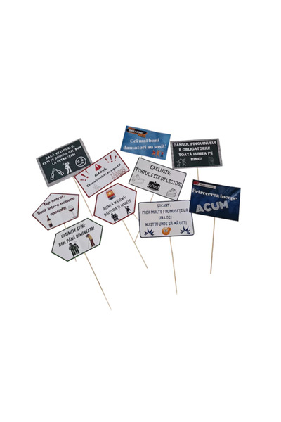 OEM Set Propsuri Petrecere, “Breaking News”, Carton lucios, multicolor, 12×20...