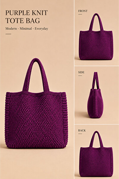 Sea Style Modern Textured Shopper and Beach Knitwear Shoulder Bag