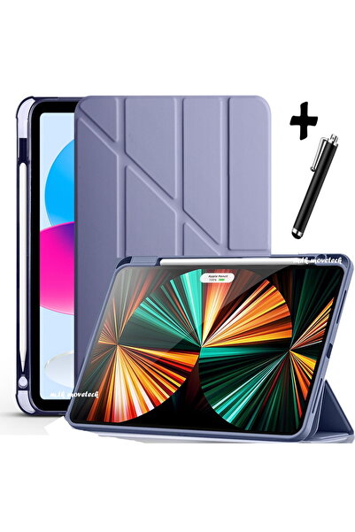 m.tk moveteck Lenovo Tab M10 TB311FU 10.1 inç Kılıf Akıllı Kalem Bölmeli Katl...