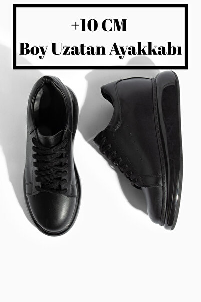 DUMMET Gizli Topuk +10 cm Boy Uzatan Hakiki Deri Kadın Sneakers|Gizli Topuk K...