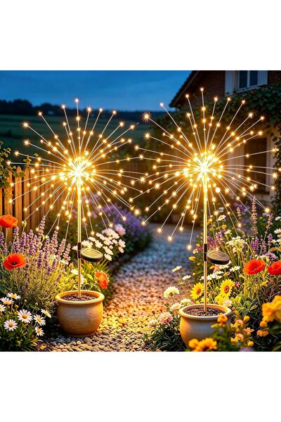 MADE IN CHINA Lumini Solare de Grădină pentru Exterior, Pachet de 2, 120 LED-...