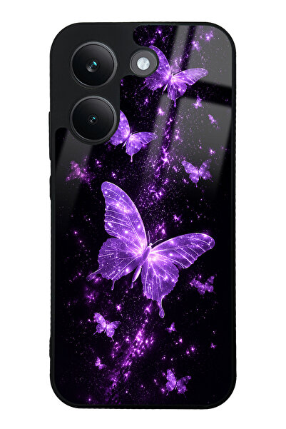 Spoyi Xiaomi Poco X8 Pro Purple Galaxy Butterfly Tasarımlı Glossy Telefon Kılıfı