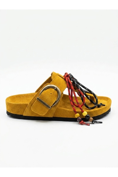 Bequemere Women's Rust Yellow Genuine Suede Leather Orthopedic Cork Sole Slip...