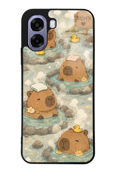 Spoyi Oppo A6T Capybara Onsen Design Glossy Phone Case