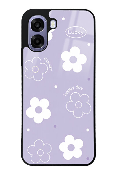 Spoyi Oppo A6T Purple Lucky Happy Day Tasarımlı Glossy Telefon Kılıfı