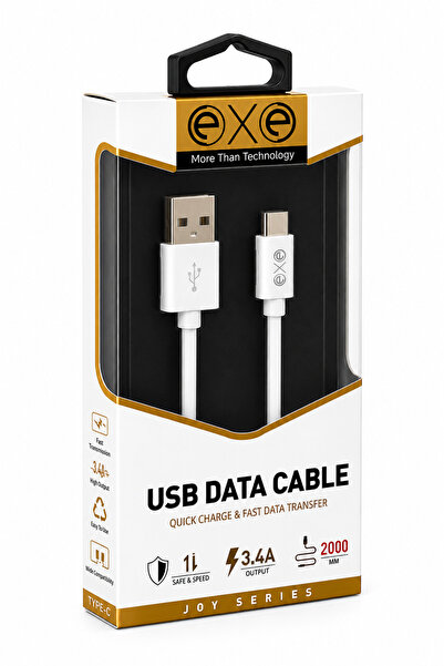 USB-A to Type-C Hızlı Şarj ve Veri Aktarım Kablosu 3.4A 2 Metre